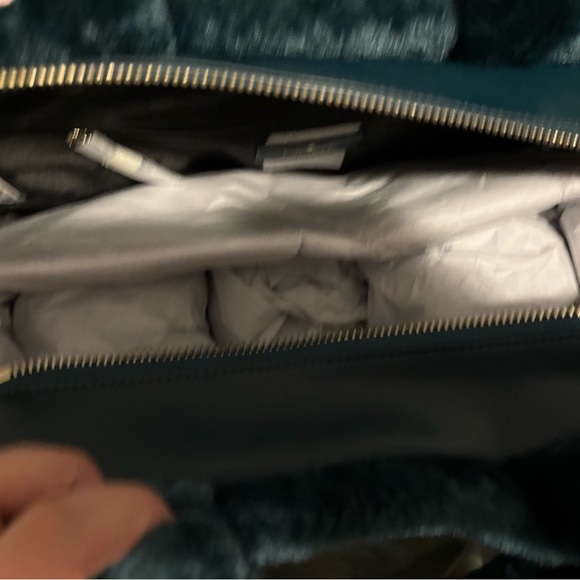 RETIRED Kate Spade Ella Faux Shearling Tote in PEACOCK - Picture 5 of 6